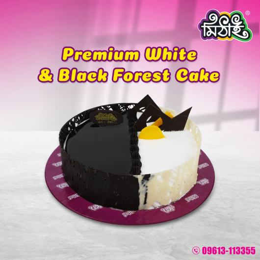 PREMIUM WHITE & BLACK FOREST CAKE